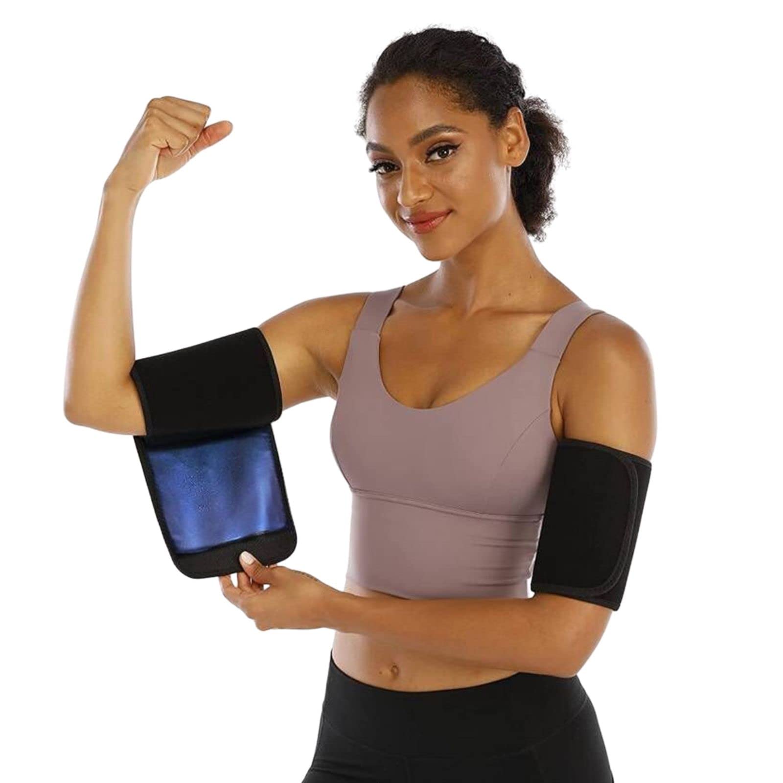 XINSHUN Sauna Sweat Arm Trimmer Bands arm Sweat Bands for Women Weight Loss Arm Shaper Wraps for Workout arm Bands for Flabby arm Blue