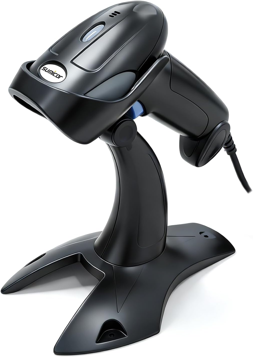 Sumicor QR Code Reader with Stand, Handheld 1D 2D Barcode Scanner Support Mobile Payment Laptop Screen USB Wired Bar Code Scanner for Supermarket Retail Store (2D USB with Stand)