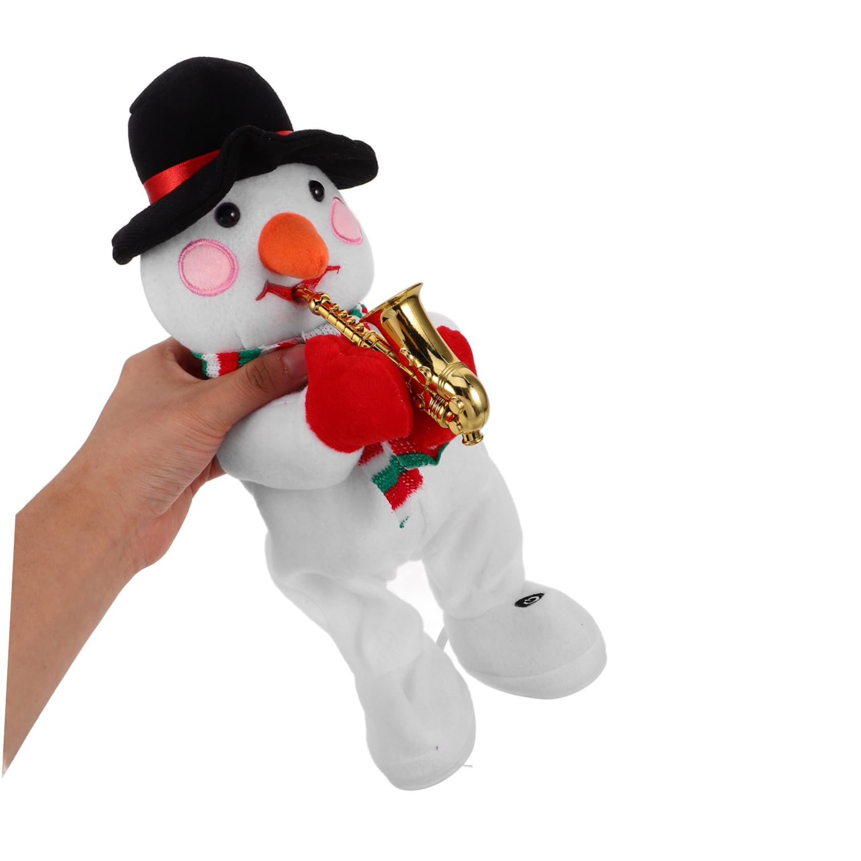LIOOBO Muñeco de nieve musical eléctrico de peluche con características de canto bailando, decoración navideña para fiestas, no incluye pilas