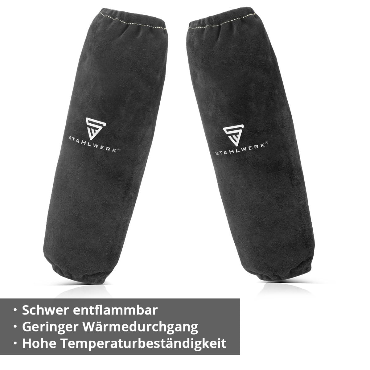STAHLWERK Manches pour soudeurs | Manchettes pour soudeurs | Manchettes de protection pour soudeurs | Vêtements de protection pour soudeurs avec ceinture élastique en cuir croûte de haute qualité