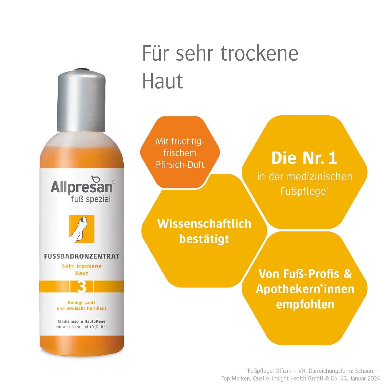 Allpresan Fuß spezial Nr. 3 Fußbad-Konzentrat für sehr trockene Haut - reinigt sanft und erweicht Hornhaut, 150 ml (2)