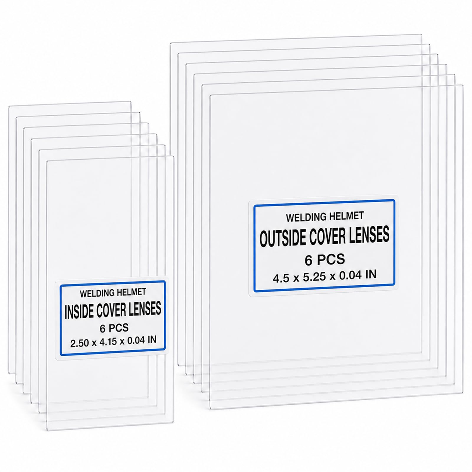 Juego de 12 lentes de repuesto para casco de soldadura de la serie Inventor (parte 770858) – Cubiertas protectoras interiores y exteriores de policarbonato transparente – Compatible con los modelos