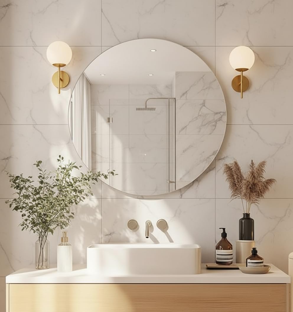 Round Frameless Wall Mirror 15x15 Inch – Modern Decorative Vanity Mirror for Bathroom, Bedroom, Living Room & Entryway-image-18