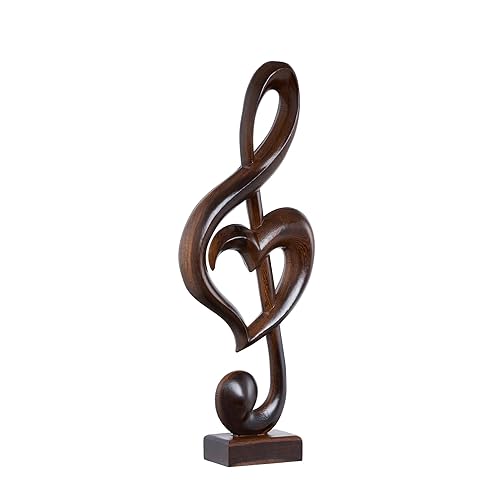 Handicraftviet Wooden Music Note, Handmade Heart-Shaped Treble Clef Music Note