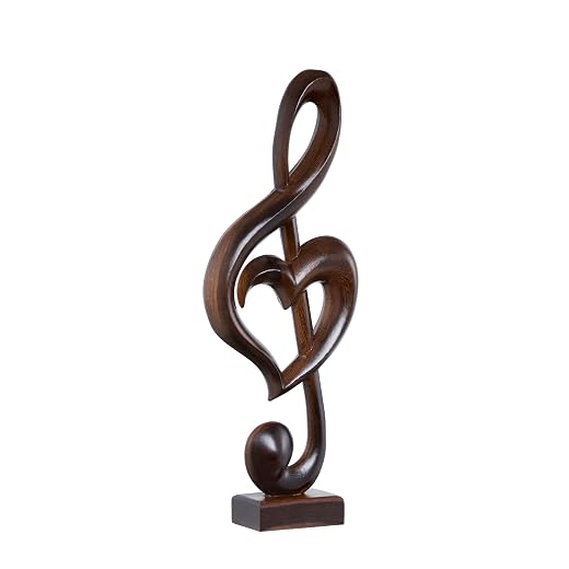 Handicraftviet Wooden Heart Treble Clef Music Note Decor, Black 2