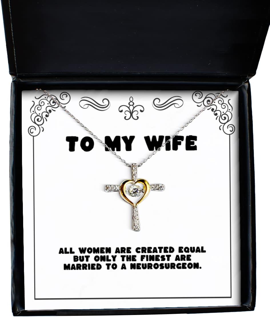 All Women are Created Equal but Only The Finest are Married. Wife Cross Dancing Necklace, Brilliant Wife Gifts, Jewelry for Wife