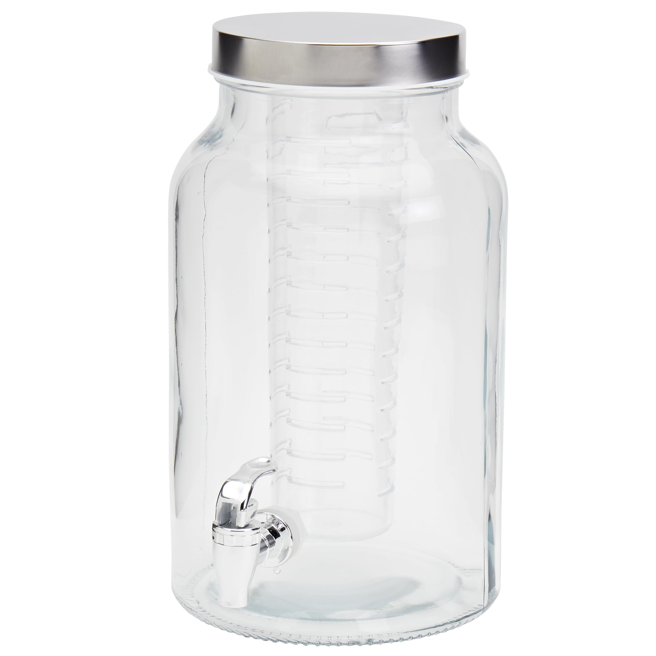 Mason Craft & More 1.5 Gallon Glass Drink Dispenser with Infuser and Screw-off Wide Lid
