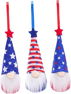 Abaodam 3Pcs Boneca Sem Rosto Ornamento Conjunto De Bonecas Decoração Americana Decorações De Teto Enfeites De Boneca Penduradas Ornamento Do Dia Da Independência Presentes Eua Boneca