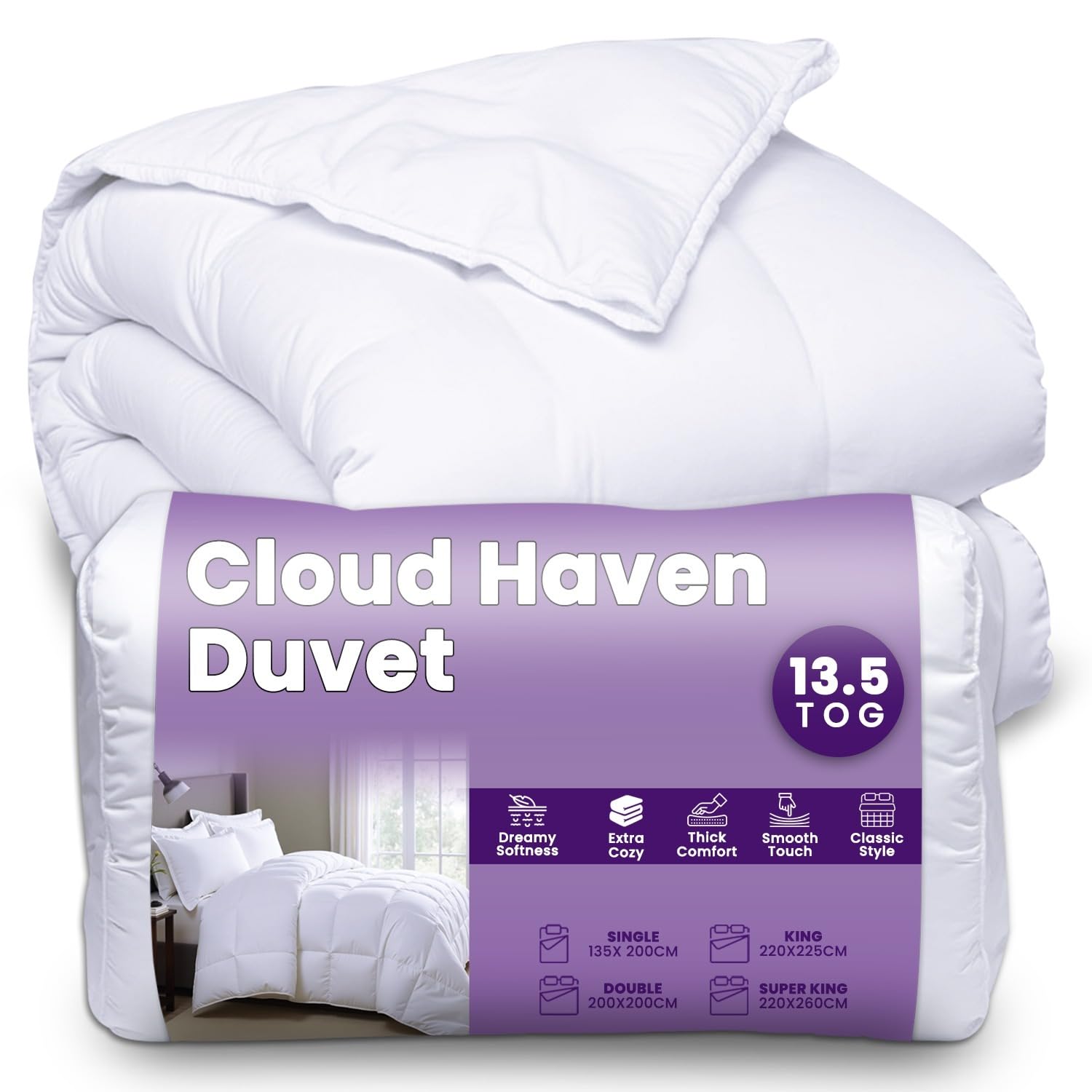 GC GAVENO CAVAILIA King Size Duvet 13.5 Tog - Thick Heavy Quilt Coverless Comforter -AntiA...