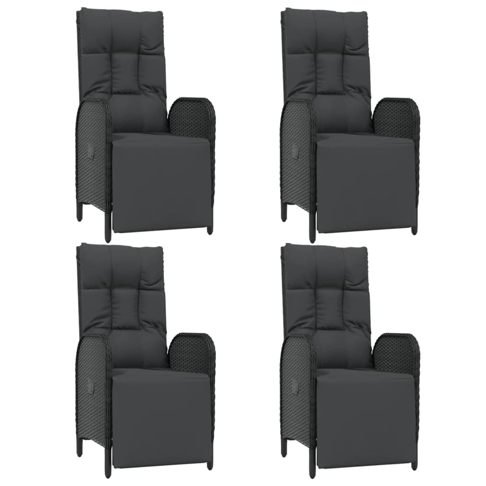 3185076 Set da Pranzo da Giardino 5 pz Nero con Cuscini in Polyrattan Testata in Legno,Testata Letto Matrimoniale Muebles Dormitorio Spalliera Letto Testiere per Letto Matrimoniale