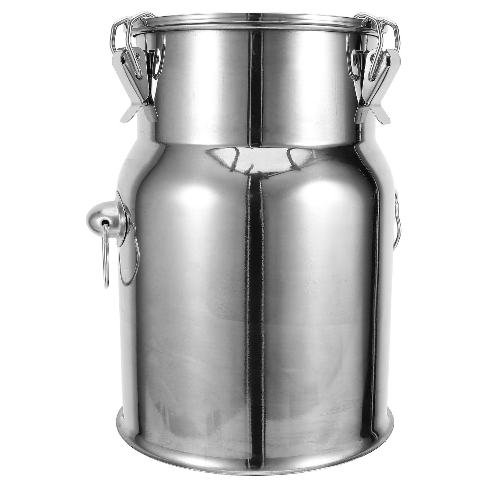 OUNONA Bidon à Lait et Facile à Nettoyer 5l en Acier Inoxydable avec Couvercle Hermétique, Récipient Alimentaire Étanche Transport Fréquent du Lait
