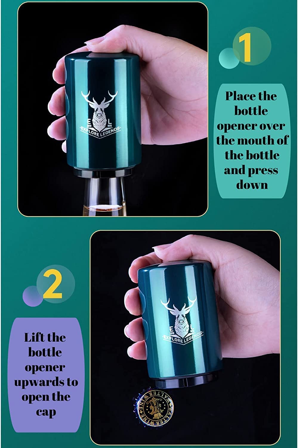 CBEX Portable Beer Bottle Opener, Automatic Wine Bartender Too