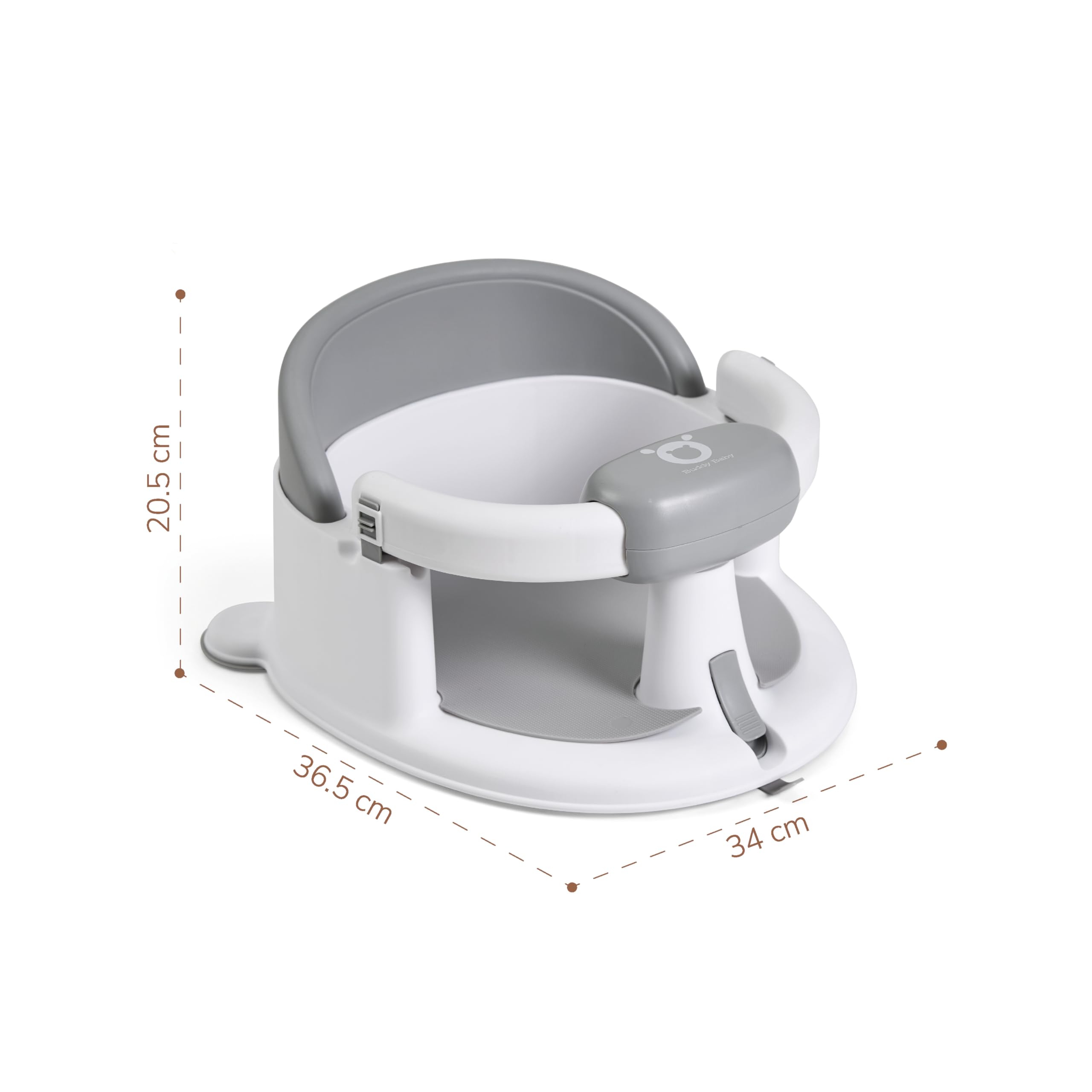 Buddy Baby AquaBebe ergonomiczne, antypoślizgowe i bezpieczne siedzisko kąpielowe z drążkiem do łatwego pozycjonowania dziecka z przyssawkami do mocowania