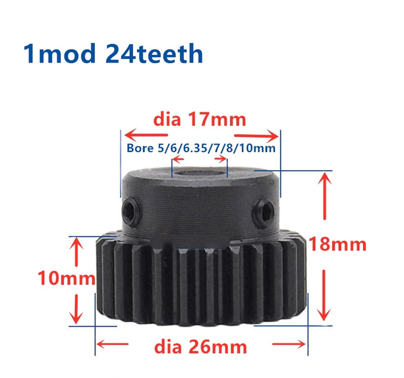 Bevel Gear Pinion Hardware Mechanical 2pcs 1mod 16x16x250mm Rack+2pcs Spur Gear Pinion 24Teeth Mod 1 Bore 10mm