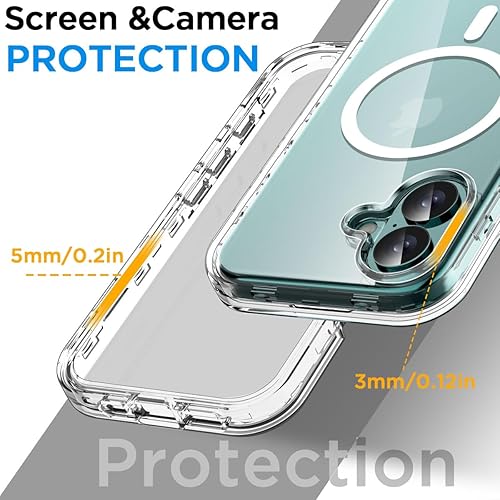 Miniatura 4 de AICase Funda transparente para iPhone 17 [compatible con MagSafe] resistente protección contra caídas, cuerpo completo, a prueba de golpes, a prueba