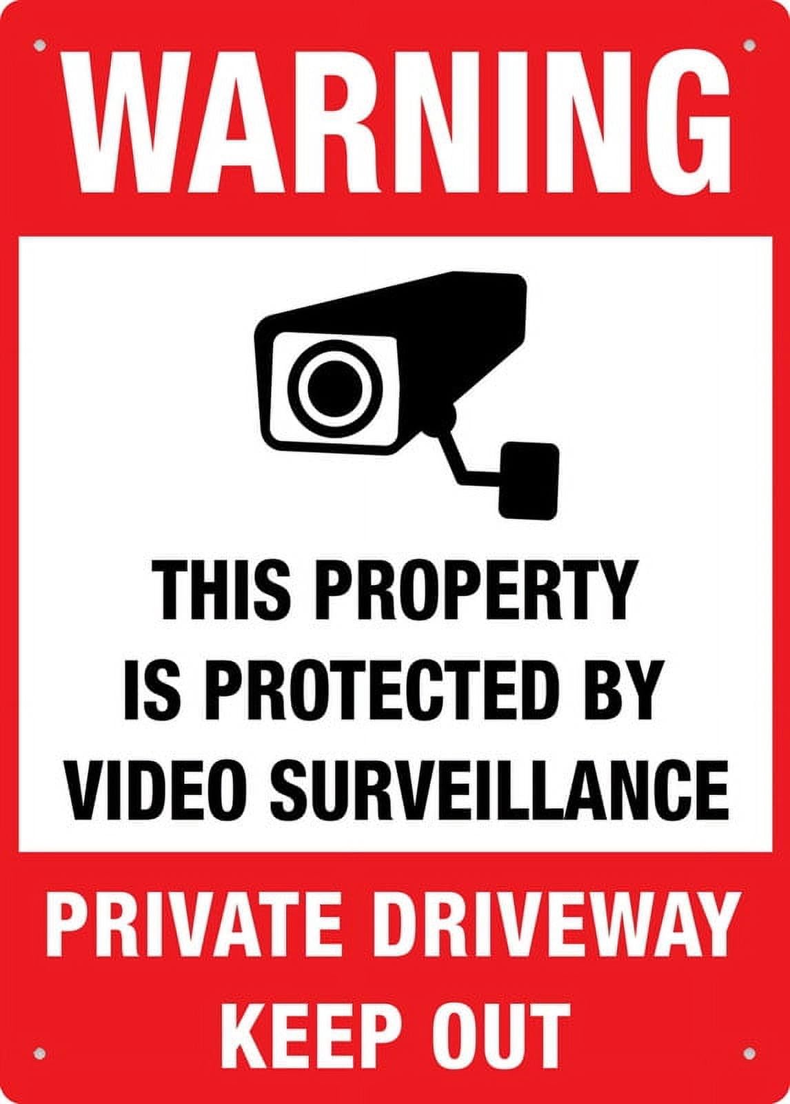 Warning Private Driveway Keep Out Tin Sign 12x8 inch - Weatherproof for Garden & Yard Wall Decor