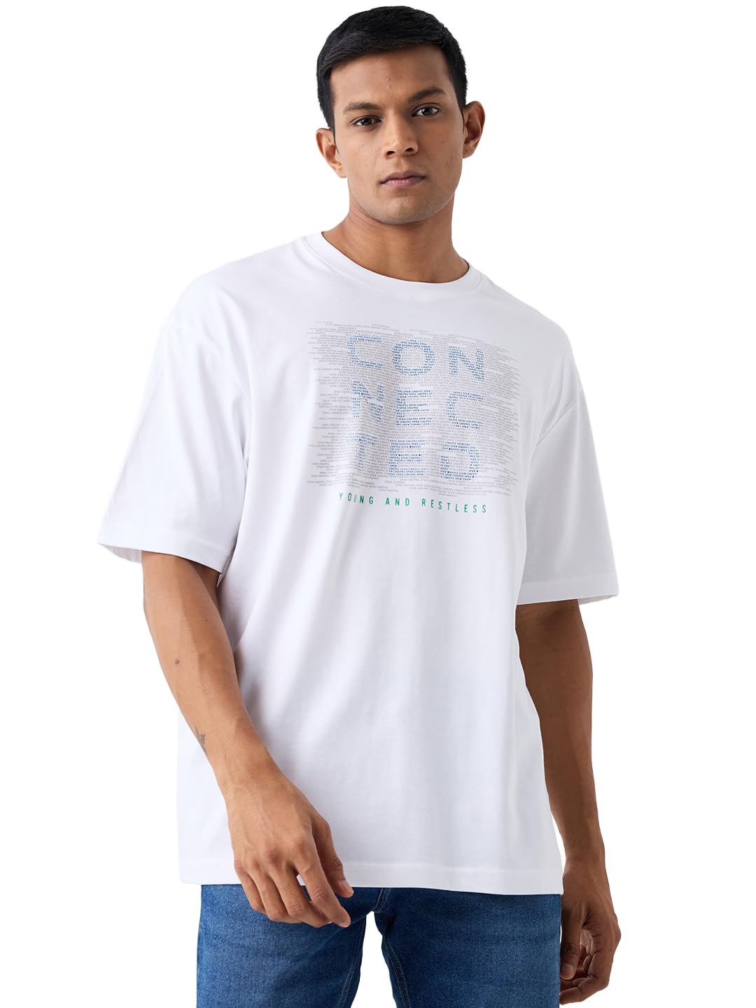 spykar Men's Oversized Round Neck Half Sleeve Solid Casual T-Shirt-picture-24
