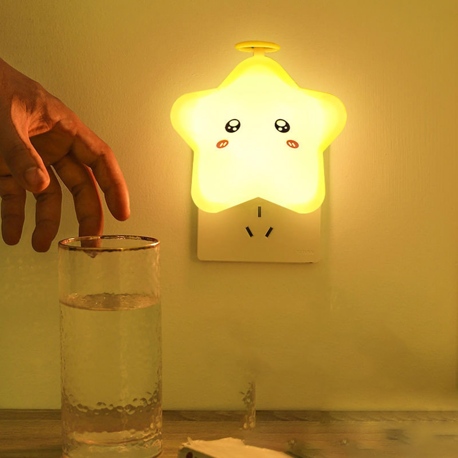 Luz de Noche de Estrellas para Niños Control Remoto Temporizador Lámparas de Pared Regulable Bonito Aplique de Pared Táctil Regalo para Dormitorio de Niñas Luces de Noche para Bebés