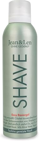 Jean & Len Rasiergel Aloe Vera & Vitamin E, für eine besonders schonende & gründliche Rasur, schützt vor Irritationen & Reizungen, Rasiergel für Damen, ohne Parabene & Silikone, vegan, 200 ml