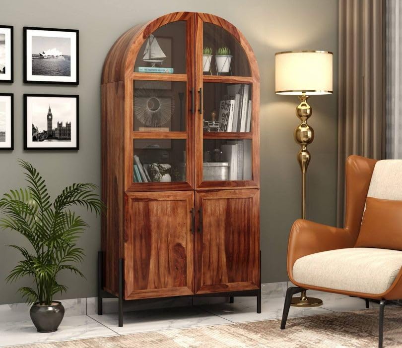 Sheesham Solid Wood Bookshelf | Handcrafted Book Shelf for Home & Office | Open Storage Rack | Wooden Bookcase for Living Room, Study & Bedroom (Honey, Book 3)-image-6