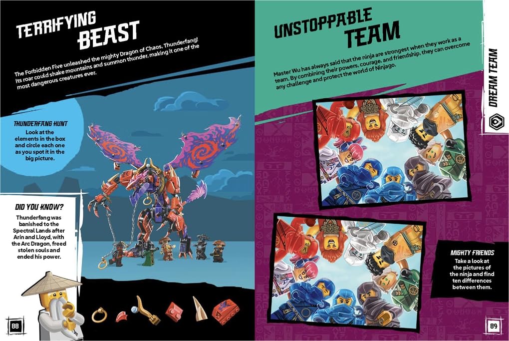 LEGO® NINJAGO®: The Epic History (with Kai, Lord Garmadon and Master Wu minifigures and fold-out play scene)
