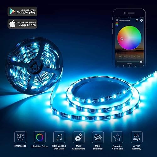 Miniatura 4 de Controlador WiFi LED inteligente, control remoto inalámbrico actualizado de 24 teclas RF para tira de luces LED GRB BGR RGB, compatible con Alexa