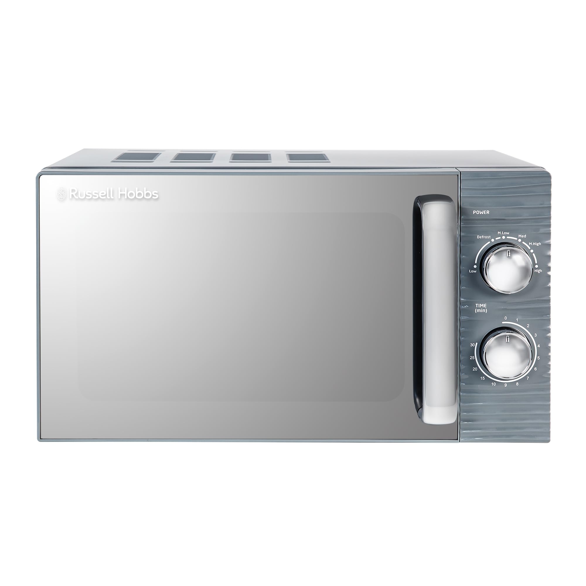 Russell Hobbs RHM1731G Inspire Microondas Manual Solo de 17L y 700W en color gris, con 5 Niveles de Potencia, Temporizador, Función de Descongelado y Fácil Limpieza.