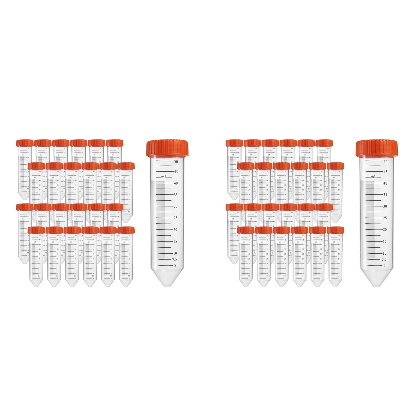 Hndhbfgrt Conical Centrifuge Tubes 50mL,100Pcs Sterile Premium Polypropylene,Leak-Proof Caps