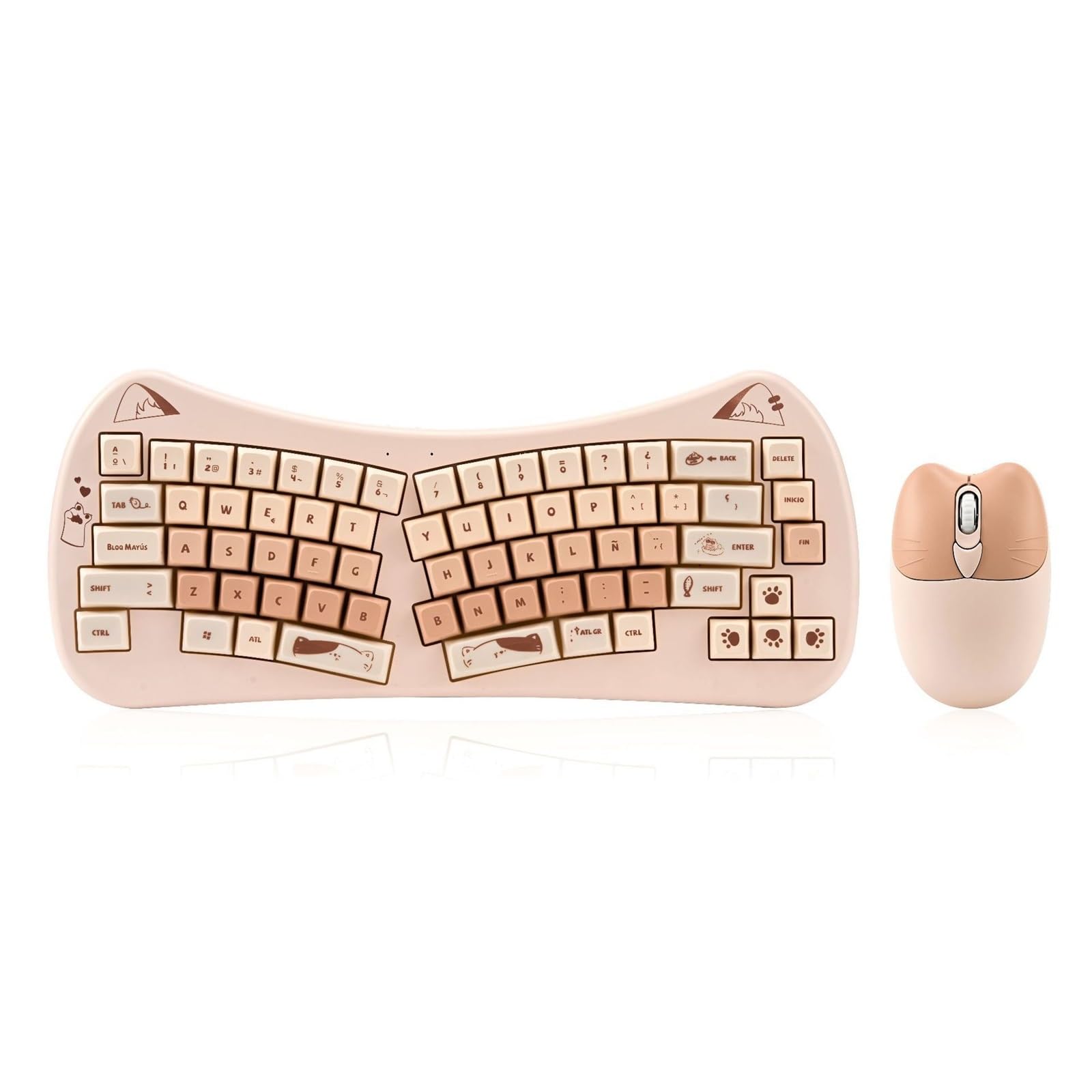 Pack clavier et souris rose sans fil pour aménager un bureau à la maison élégant - 7