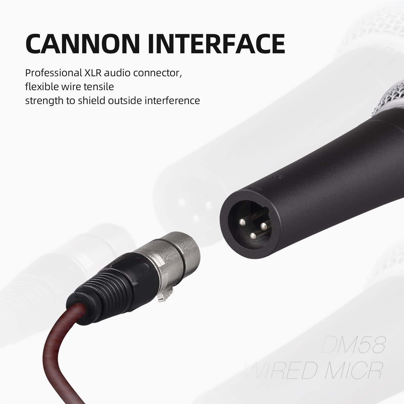 D Debra Microfono dinamico con cavo, microfono dinamico cardioide per voce con clip per microfono, adatto per altoparlanti, macchina per karaoke, amplificatore, mixer audio