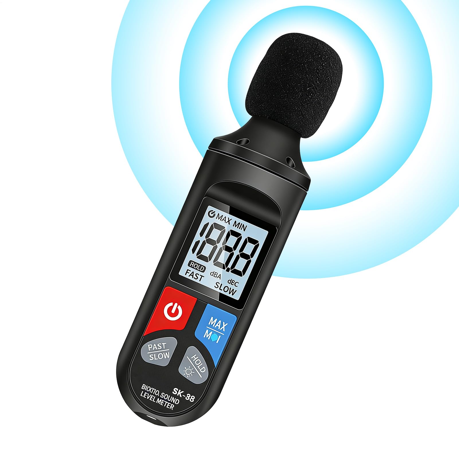 Medidor de decibelios | Sensor de 30-130dB Dispositivo de medición para sonido, probador de nivel de ruido - para aulas, vecinos, coche, hogar, autopista, fábrica