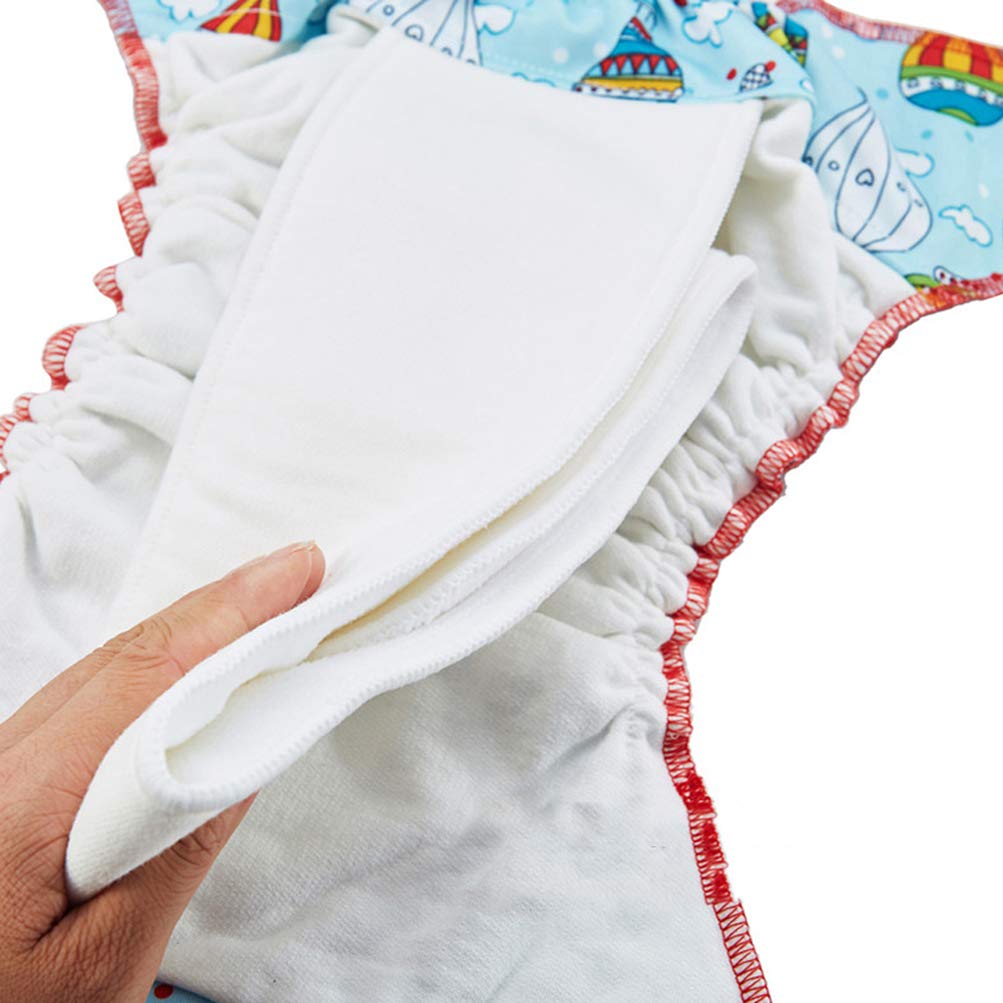 Couches lavables pour bébé Couches réutilisables pour bébé Insérez une couche de poche tout-en-un pour la plupart des bébés et des tout-petits (4PCS, Amour rose)
