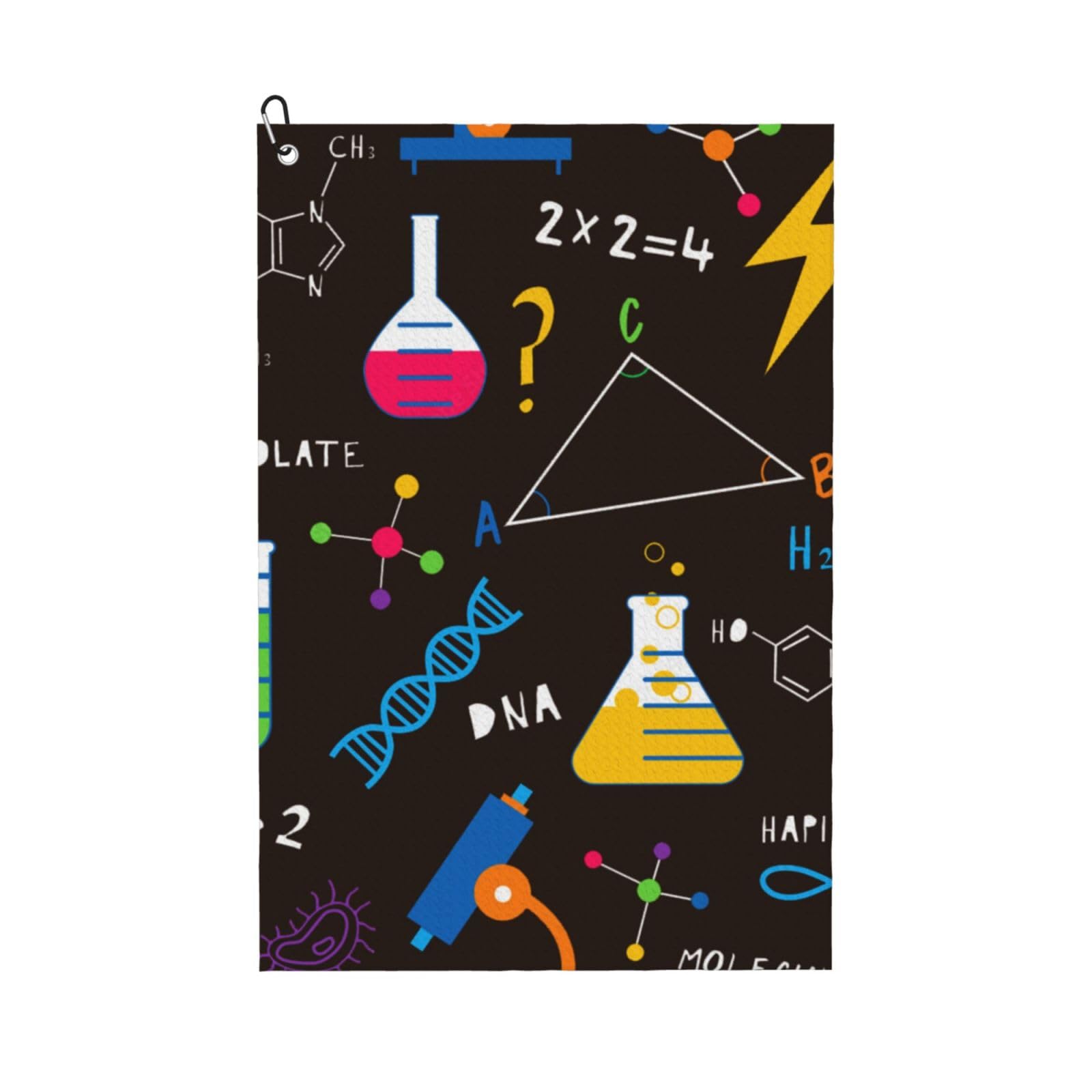 Hnnkloy Science Chemicals Flasks, 16x24 in Portable Waffle Golf Towels with Carabiner Clip for Golf Bag