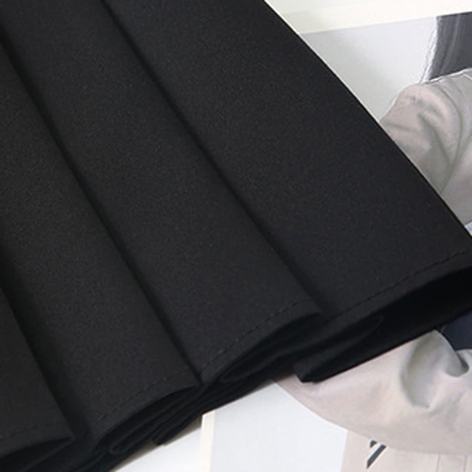 Falda plisada de cintura alta para mujer, estilo casual, a cuadros, color negro, para uniforme escolar