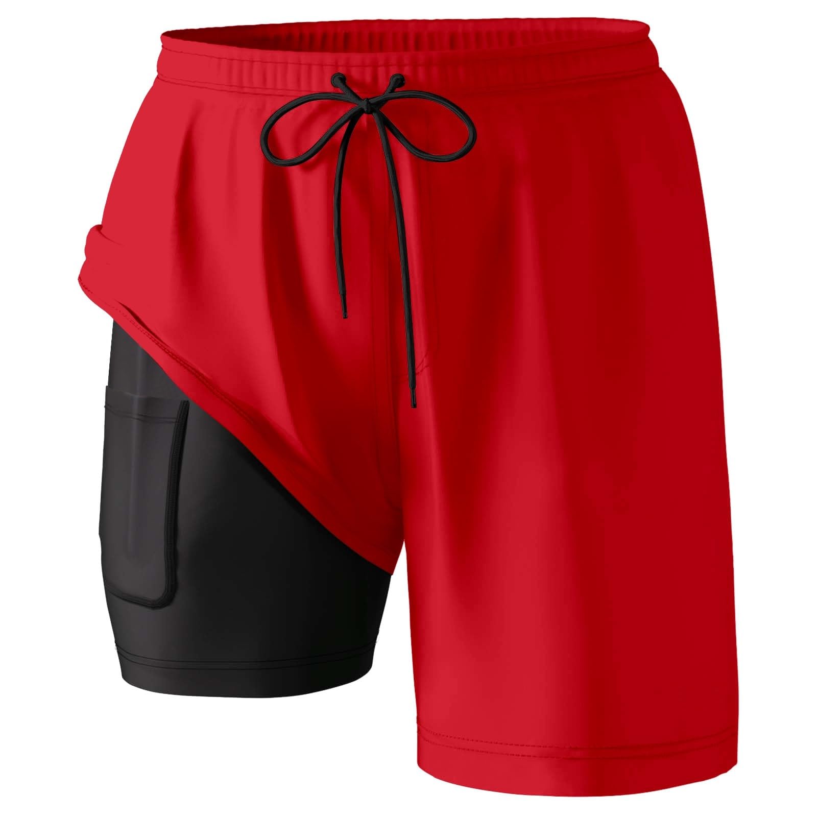 Bañador para Hombre con Forro de compresión y Entrepierna, Pantalones Cortos, Traje de baño con Bolsillos #43