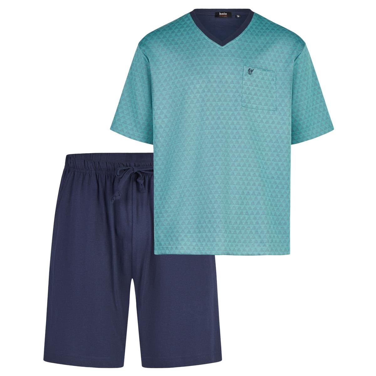 hajo Klima Light Herren Schlafanzug Set – Kurzarm T-Shirt & Kurze Hose mit elastischem Bund – Bequemes Basic aus 60% Baumwolle, 40% Polyester – Atmungsaktiv & pflegeleicht für erholsame Nächte