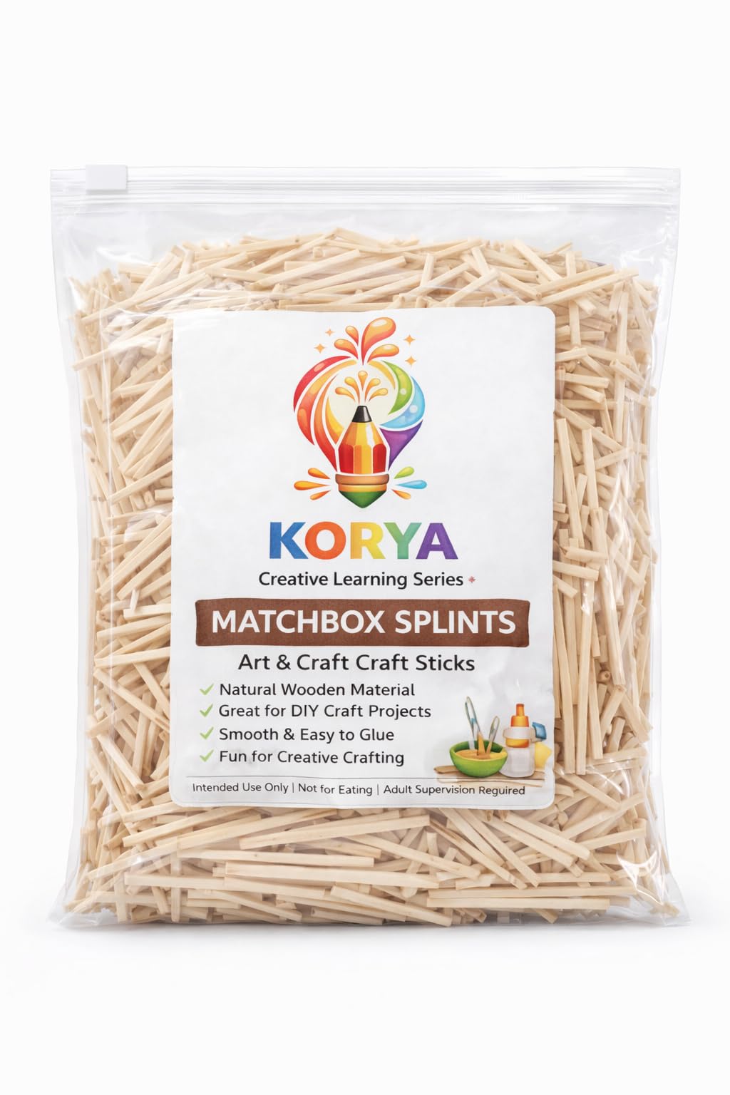 Matchstick Craft Sticks | Wooden Matchbox Splints for DIY Art & Craft, Model Making, School Projects & Creative Activities (100)-picture-24