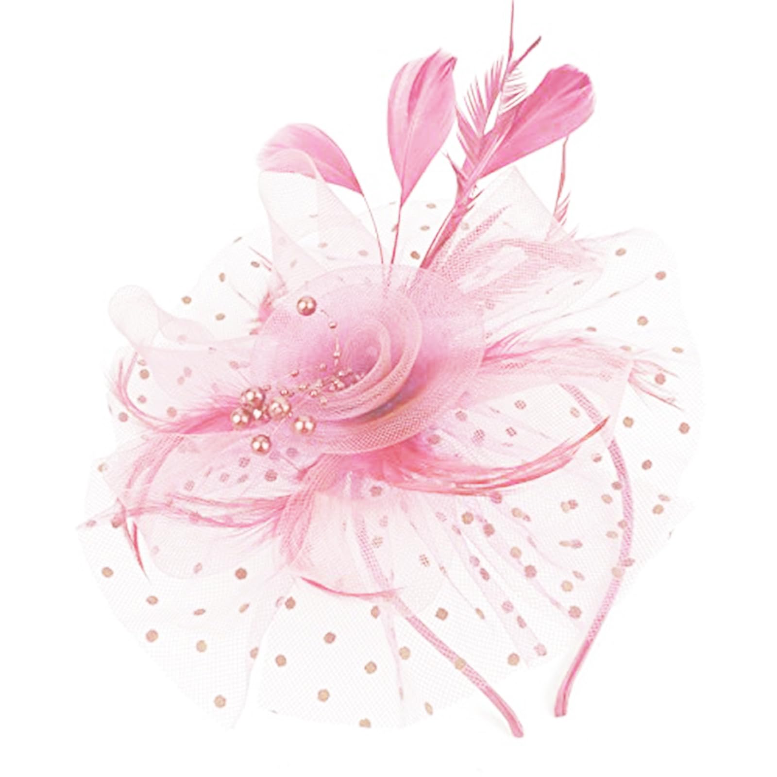 Fentency Feathered Headpiece Women Mesh Hat Hair Band Headband Wedding Accessories Feathered Headband Hat Party Hairpiece