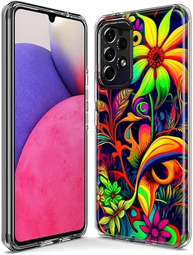 Miniatura 3 de Mundaze - Case for Samsung Galaxy A52 Slim Hybrid Shockproof Hard Shell Soft TPU Heavy Duty Protective Phone Cover - Neon Rainbow Psychedelic Trippy