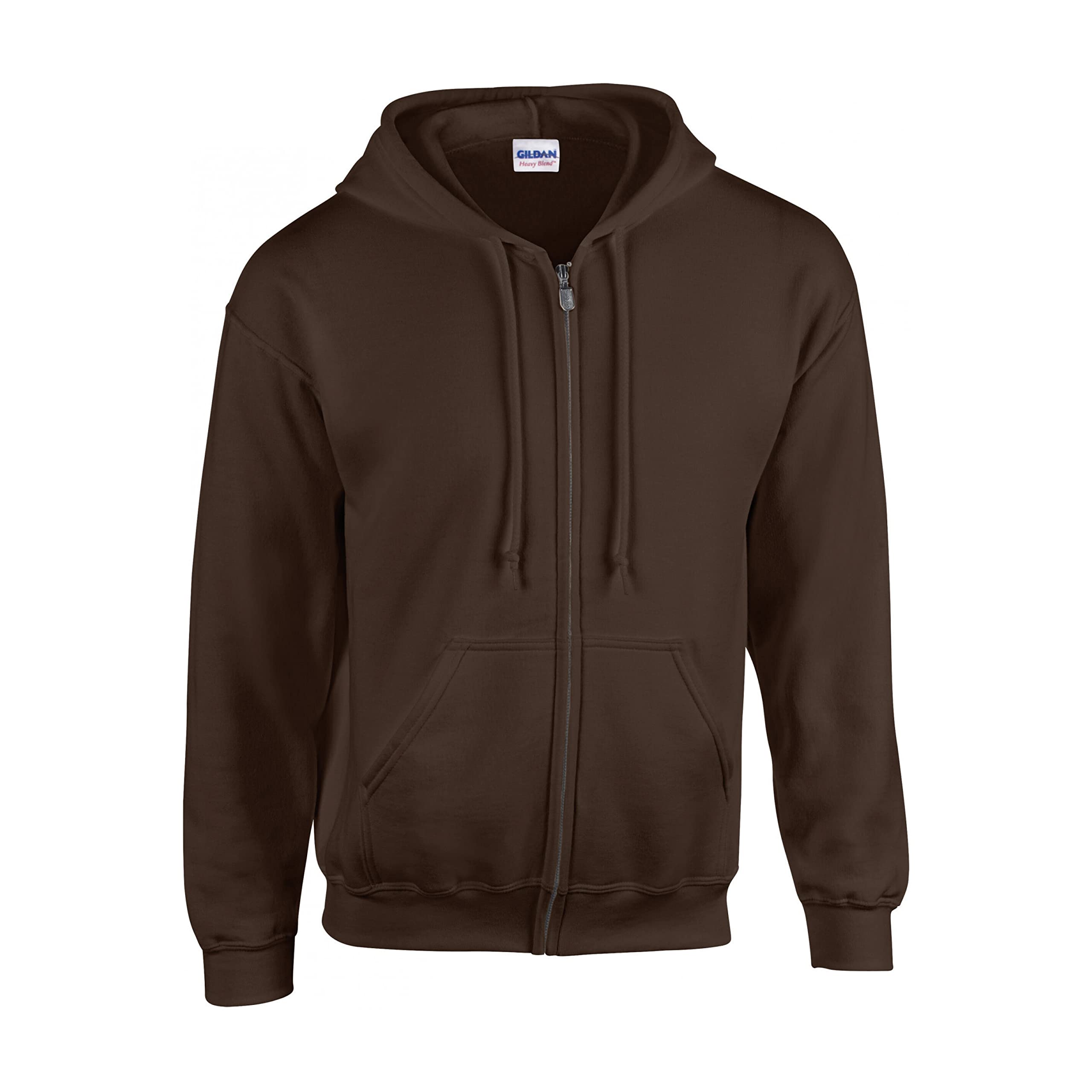Gildan Heavy Blendâ Full Zip Hooded Sweatshirt Sweatshirt, Dark Chocolate, S Unisex Adult, Dark Chocolate, S