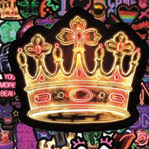 100Pcs Neon Stickers For Laptop,Waterproof Vinyl Stickers For Water Bottle,Skateboard,Luggage,Phone Case,Graffiti Vitange Stickers For Adults And Teens #TOP4
