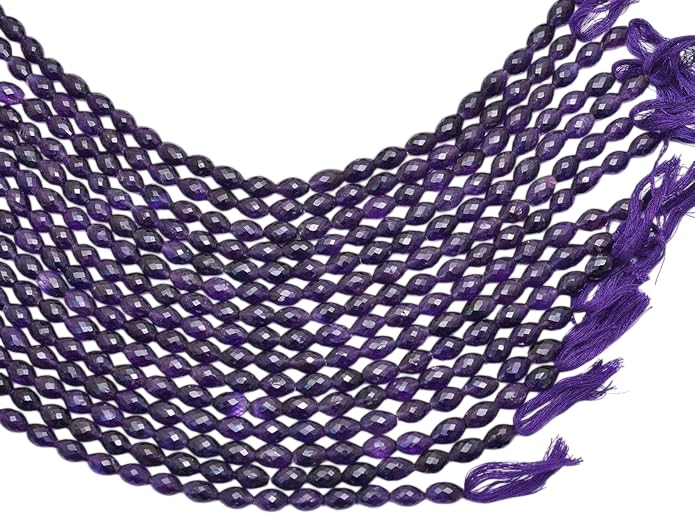 Perles améthyste 8x12mm : gemmes naturelles facettées de qualité supérieure pour bijoux artisanaux