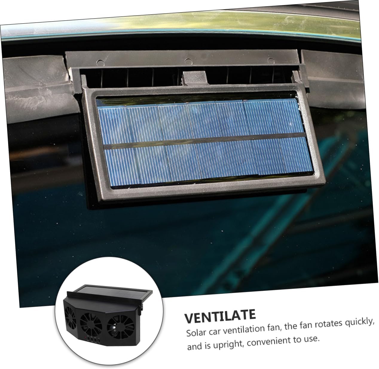 Cabilock Solar Auto Cooling Fan Car Exhaust Ventilation Tool Energy Saving Quick Rotating Durable for Maintaining Fresh Air Vehicles