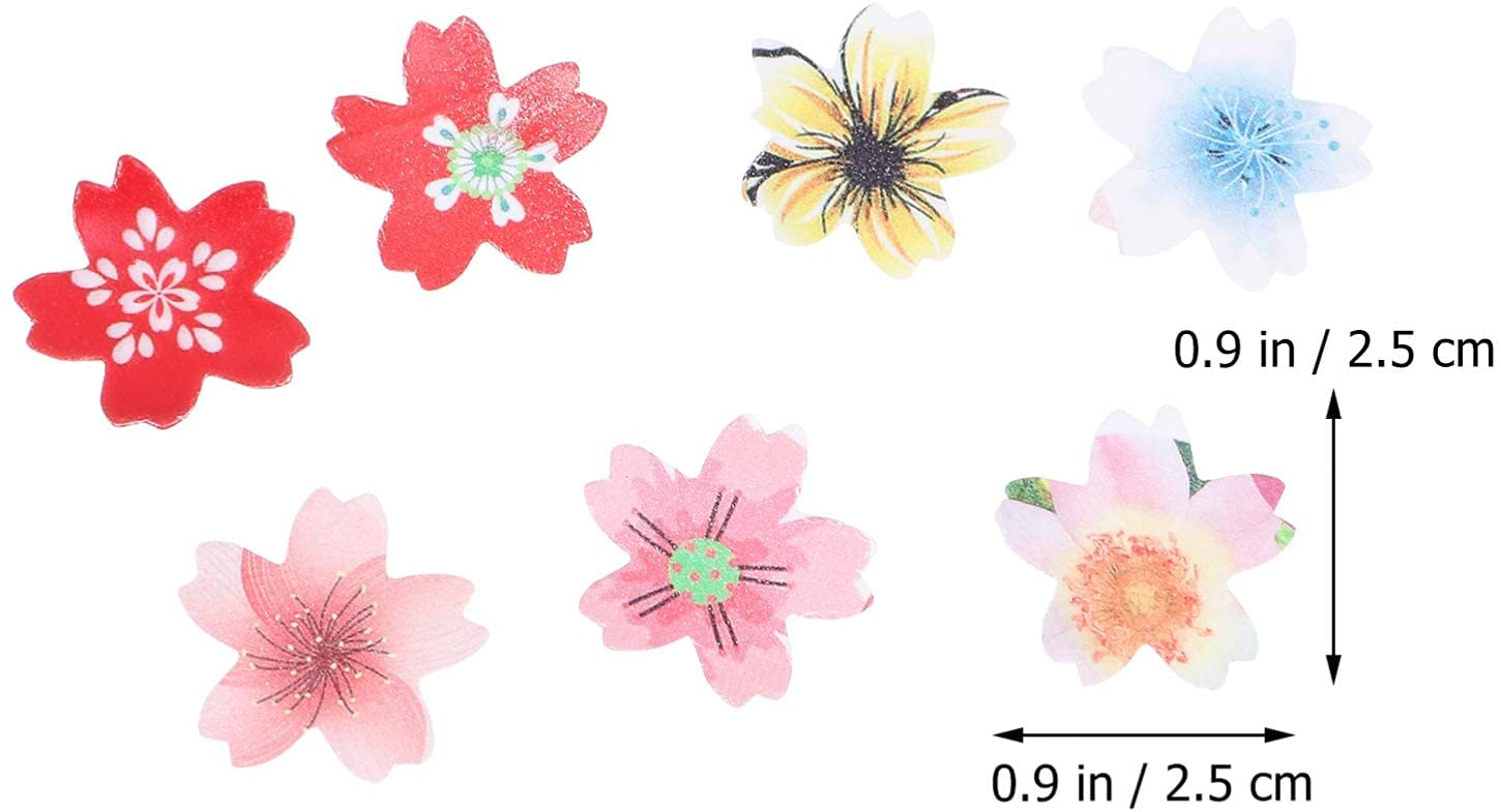 170pcs Edible Flower Wedding Cake Topper Decorations Cherry Blossoms