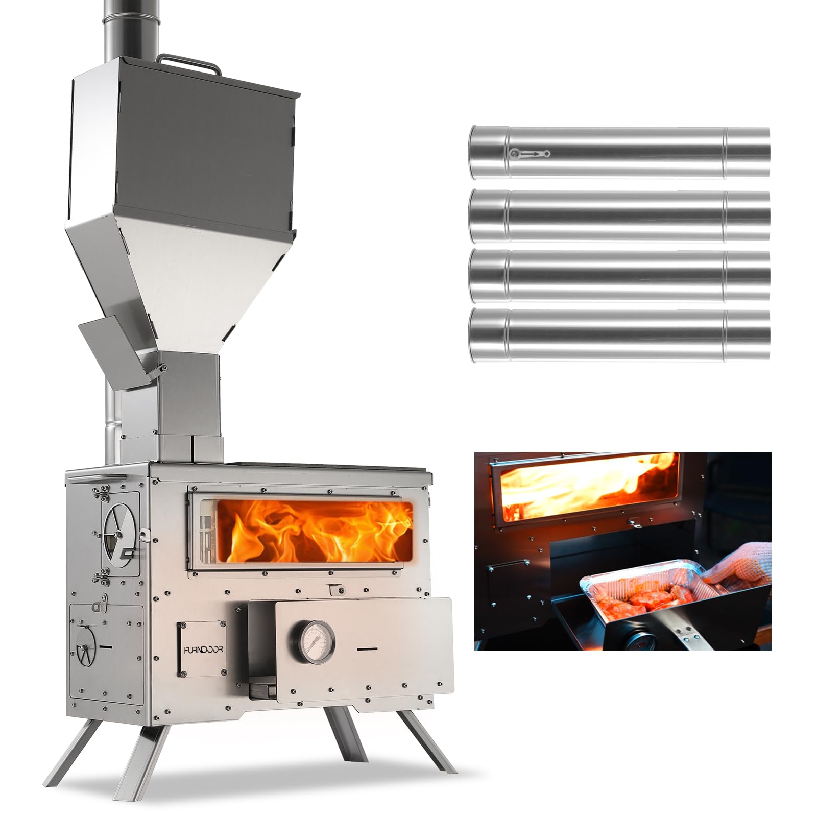 Garturects Wood Burning Stove with Oven