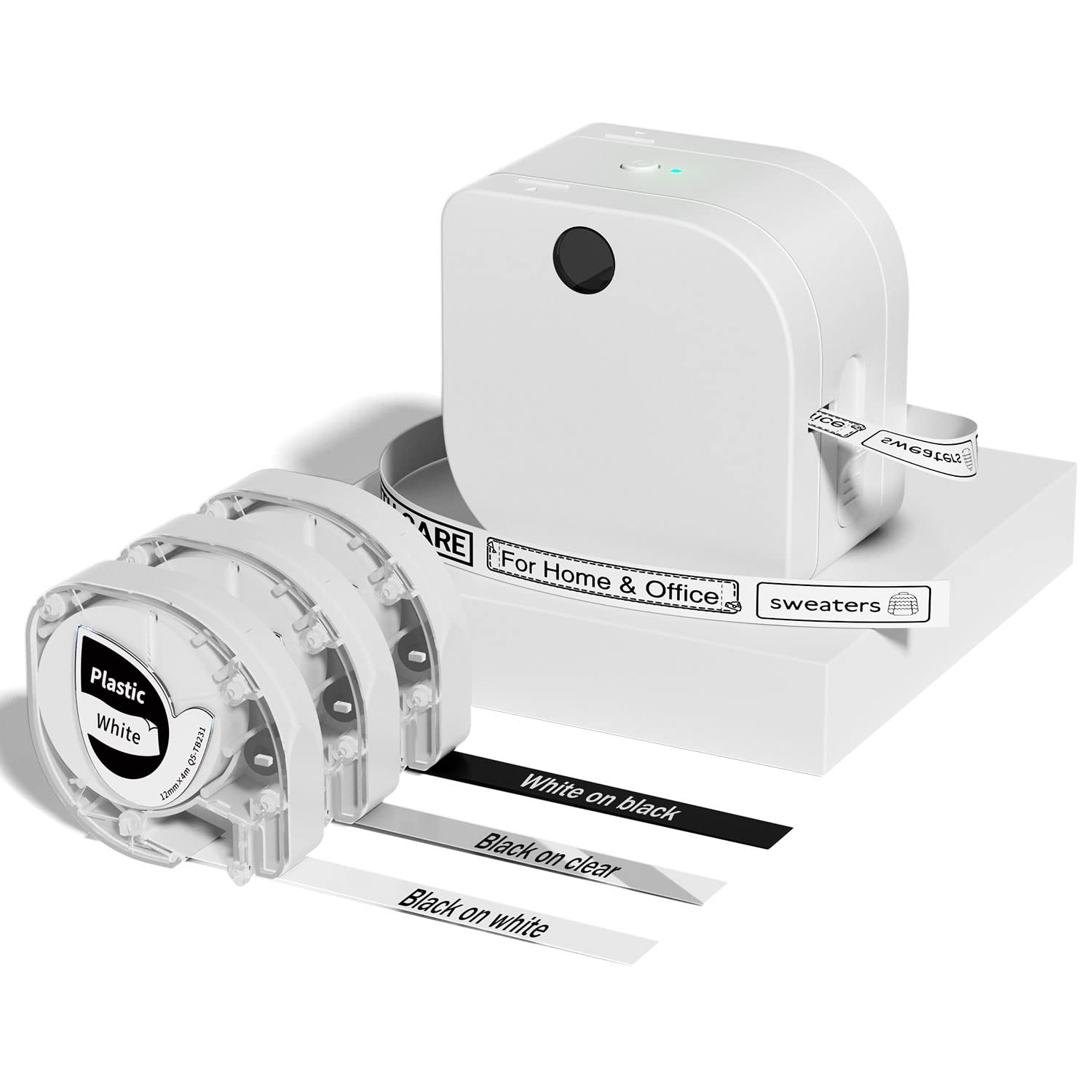 PhomemoP12-Pro Label Maker, Bluetooth Labeler with 3 Label Tapes, USB Rechargeable Name Label Printer for School Uniform Handheld, for Home And Office