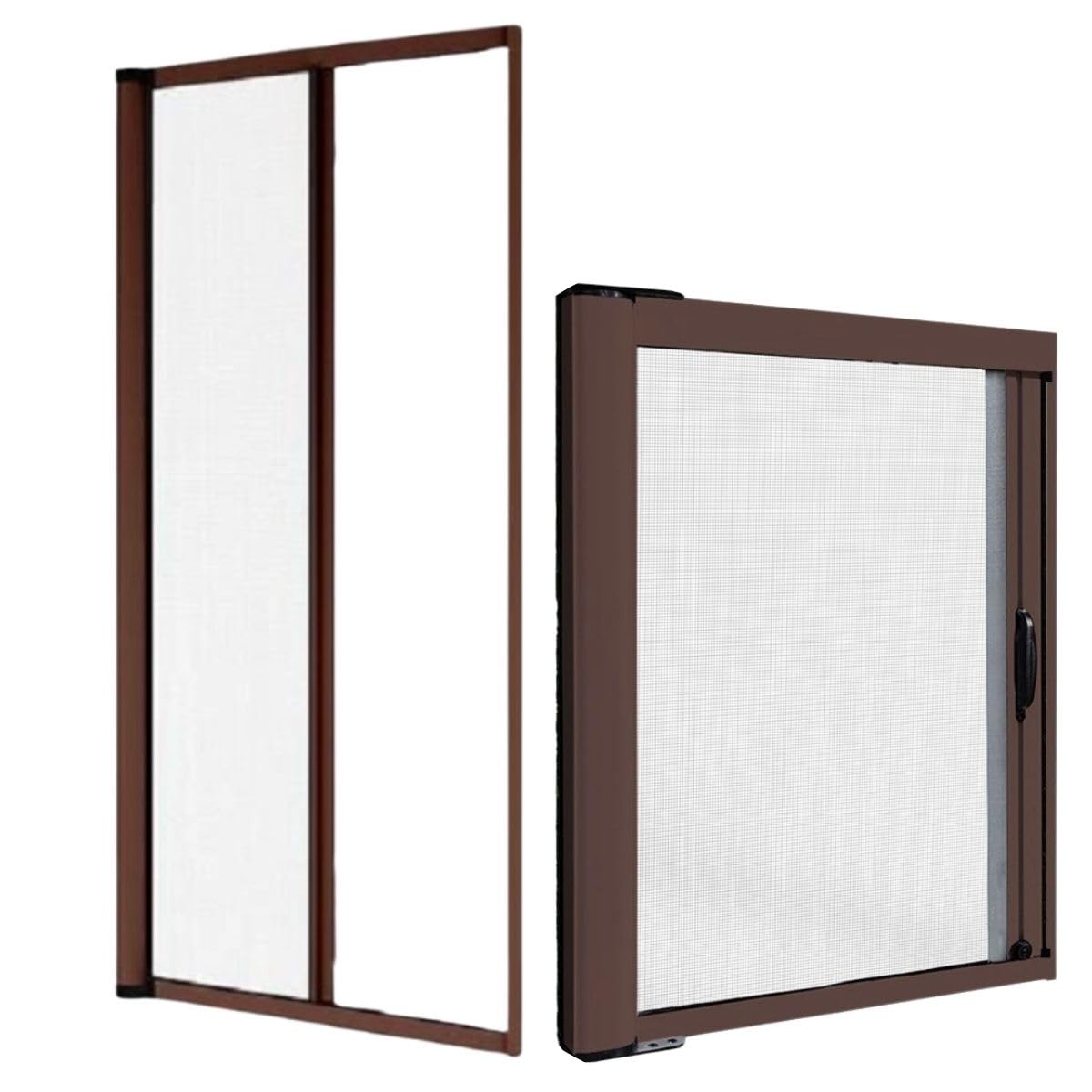 ZANZARIERA A RULLO 150X250 BIANCA MARRONE BRONZO RIDUCIBILE AVVOLGIBILE PORTA FINESTRA ZANZARIERE FINESTRE (MARRONE)