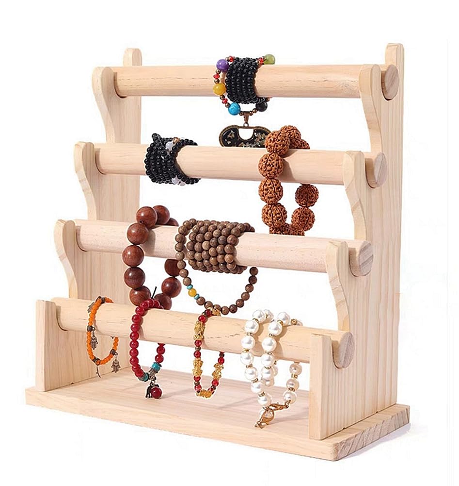 Dreamhousey Solid wood Multi-layer jewelry store jewelry display stand, Bracelet Display stand Hair band chain holder watch display rack Bracelet