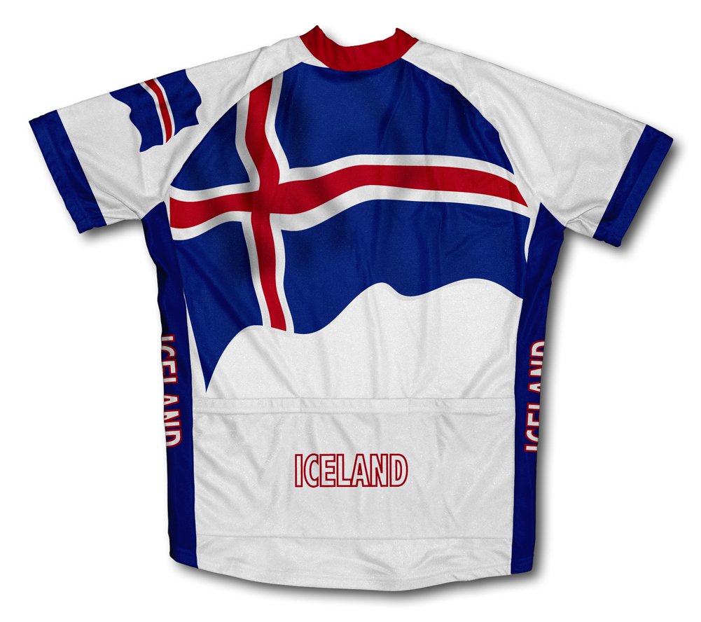 ScudoPro Iceland Flag Short Sleeve Cycling Jersey for Men - Size 4XL