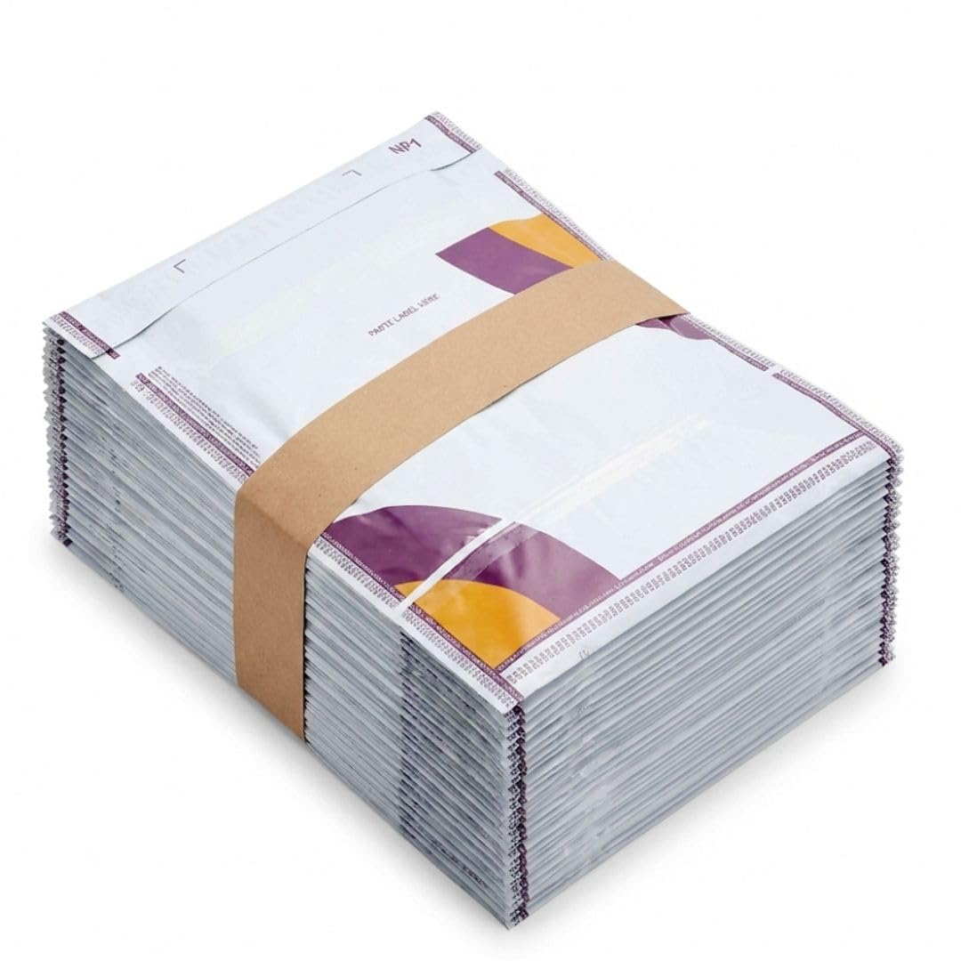 Meesho Barcode Courier Bags WITHOUT POD Jacket I 6.5" X 8" I Pack of 50 I Non-Transparent - Delivery Bags For Courier - White Waterproof Shipping Envelopes for Jewelry, Cosmetics & Invoices-image-42